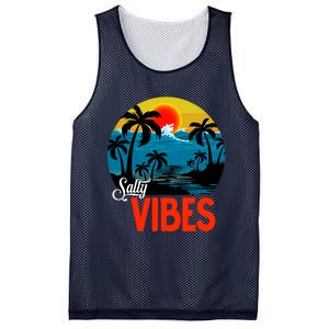 Palm Trees Salty Vibes Design Summer Time Travel Beach Mesh Reversible Basketball Jersey Tank