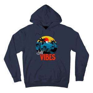 Palm Trees Salty Vibes Design Summer Time Travel Beach Tall Hoodie