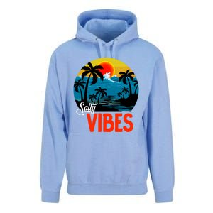 Palm Trees Salty Vibes Design Summer Time Travel Beach Unisex Surf Hoodie