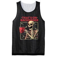 Pharmacy Tech Skeleton ThatS Backorder Funny Halloween Mesh Reversible Basketball Jersey Tank