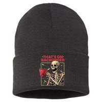 Pharmacy Tech Skeleton ThatS Backorder Funny Halloween Sustainable Knit Beanie