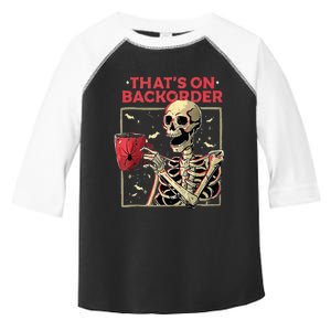 Pharmacy Tech Skeleton ThatS Backorder Funny Halloween Toddler Fine Jersey T-Shirt