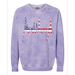 President Trump Signature Usa Flag Color Patriotic American Gift Colorblast Crewneck Sweatshirt