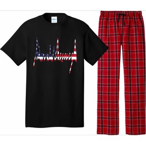 President Trump Signature Usa Flag Color Patriotic American Gift Pajama Set