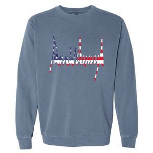 President Trump Signature Usa Flag Color Patriotic American Gift Garment-Dyed Sweatshirt