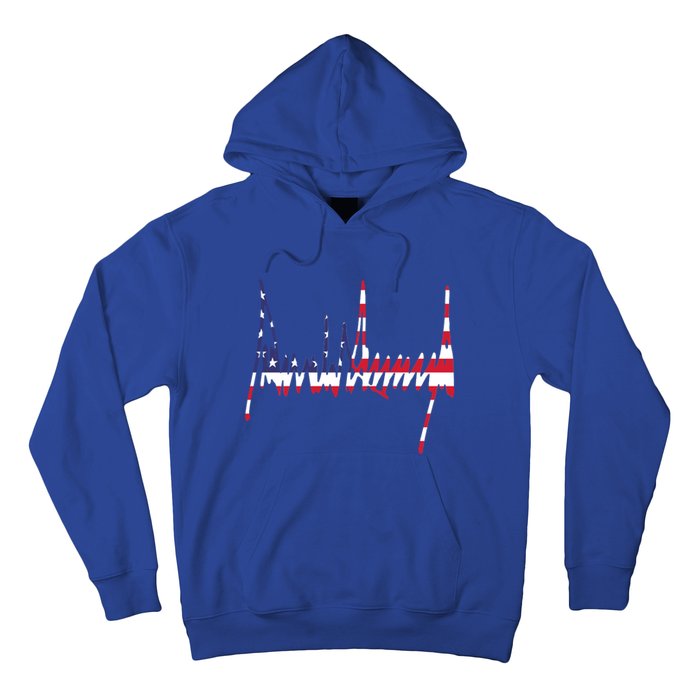 President Trump Signature Usa Flag Color Patriotic American Gift Hoodie