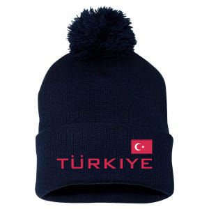 Proud Turkish Shooting Team Sport Turkiye Shooting Pom Pom 12in Knit Beanie