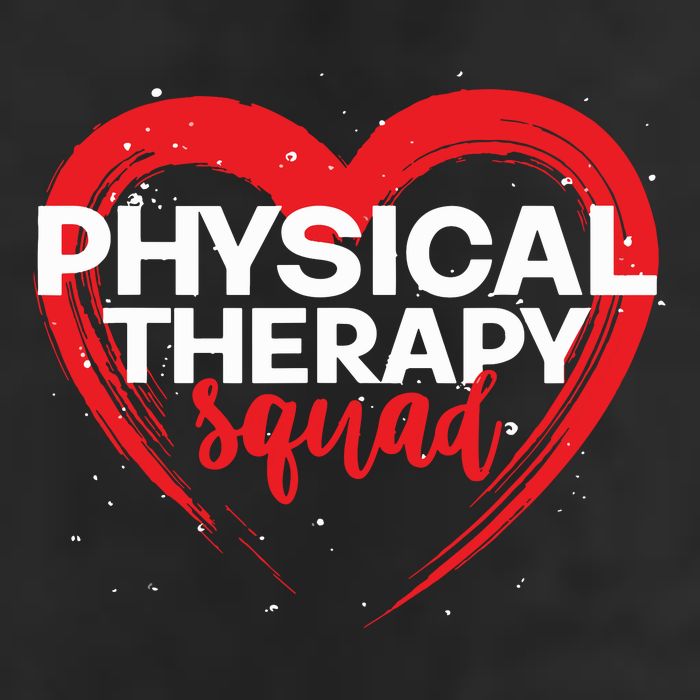 Physical Therapy Squad PTA Therapist Heart Physical Therapy 7 Panel Mesh Trucker Snapback Hat