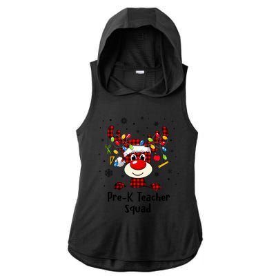 Prek Teacher Squad Reindeer Funny Teacher Christmas Xmas Meaningful Gift Ladies PosiCharge Tri-Blend Wicking Draft Hoodie Tank