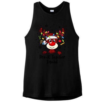 Prek Teacher Squad Reindeer Funny Teacher Christmas Xmas Meaningful Gift Ladies PosiCharge Tri-Blend Wicking Tank