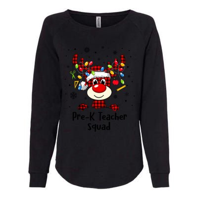 Prek Teacher Squad Reindeer Funny Teacher Christmas Xmas Meaningful Gift Womens California Wash Sweatshirt