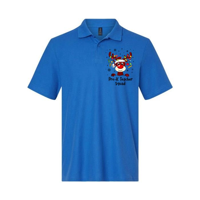 Prek Teacher Squad Reindeer Funny Teacher Christmas Xmas Meaningful Gift Softstyle Adult Sport Polo