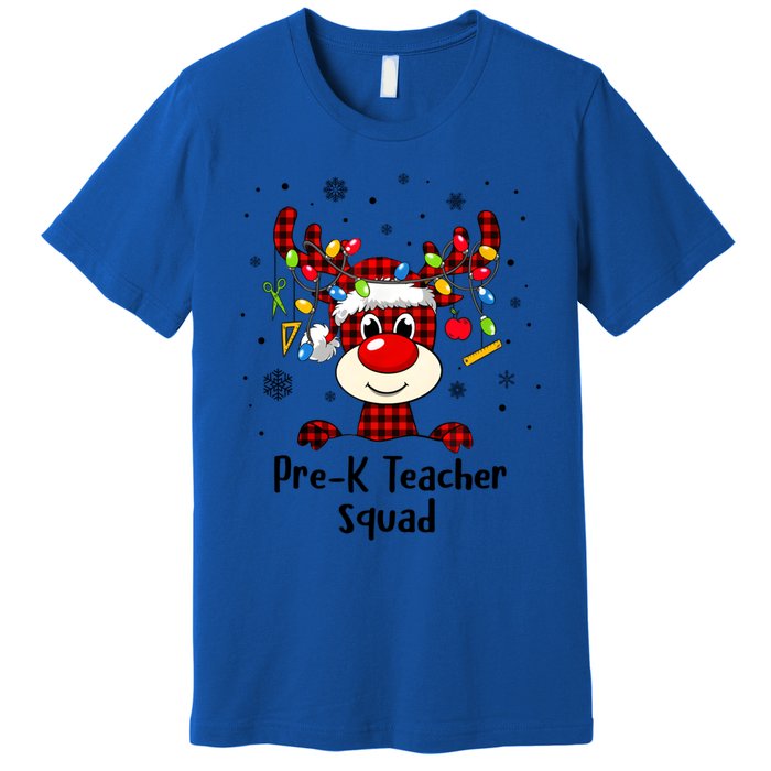 Prek Teacher Squad Reindeer Funny Teacher Christmas Xmas Meaningful Gift Premium T-Shirt