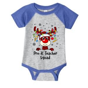 Prek Teacher Squad Reindeer Funny Teacher Christmas Xmas Meaningful Gift Infant Baby Jersey Bodysuit