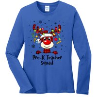 Prek Teacher Squad Reindeer Funny Teacher Christmas Xmas Meaningful Gift Ladies Long Sleeve Shirt