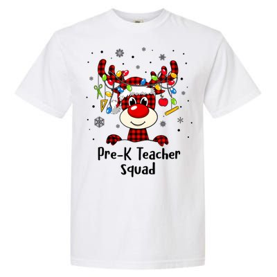 Prek Teacher Squad Reindeer Funny Teacher Christmas Xmas Meaningful Gift Garment-Dyed Heavyweight T-Shirt