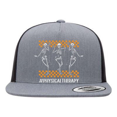 Physical Therapy Skeleton Physical Therapist Halloween Pt Sweat Flat Bill Trucker Hat