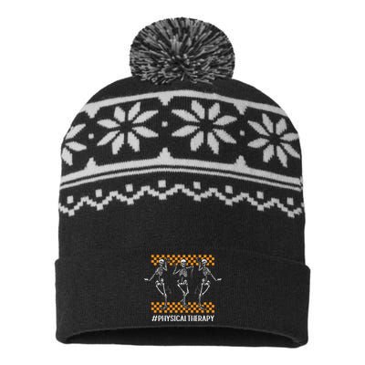 Physical Therapy Skeleton Physical Therapist Halloween Pt Sweat USA-Made Snowflake Beanie