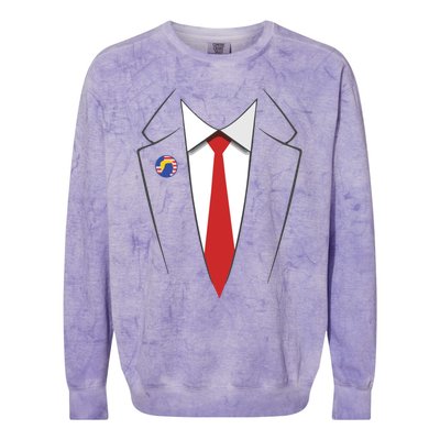 President Trump Suit Us President Easy Costume Colorblast Crewneck Sweatshirt