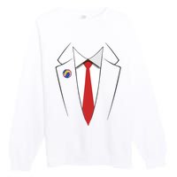 President Trump Suit Us President Easy Costume Premium Crewneck Sweatshirt