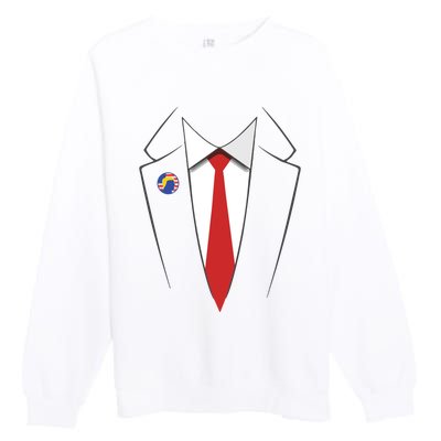 President Trump Suit Us President Easy Costume Premium Crewneck Sweatshirt