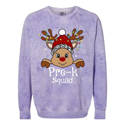 PreK Teacher Squad Funny Teacher Christmas Reindeer Xmas  Colorblast Crewneck Sweatshirt