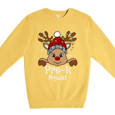 PreK Teacher Squad Funny Teacher Christmas Reindeer Xmas  Premium Crewneck Sweatshirt