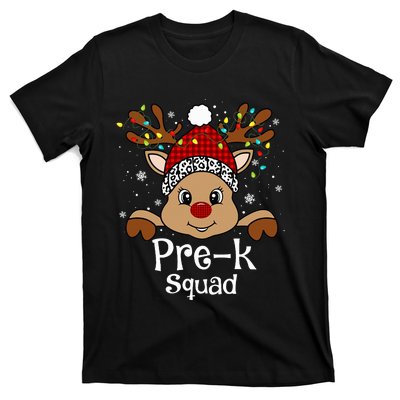 PreK Teacher Squad Funny Teacher Christmas Reindeer Xmas  T-Shirt