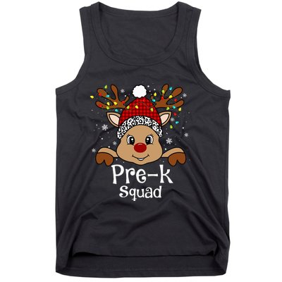 PreK Teacher Squad Funny Teacher Christmas Reindeer Xmas  Tank Top