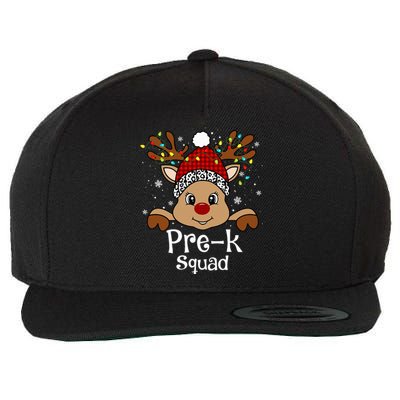 PreK Teacher Squad Funny Teacher Christmas Reindeer Xmas  Wool Snapback Cap