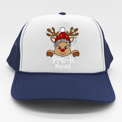 PreK Teacher Squad Funny Teacher Christmas Reindeer Xmas  Trucker Hat