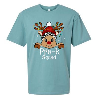 PreK Teacher Squad Funny Teacher Christmas Reindeer Xmas  Sueded Cloud Jersey T-Shirt