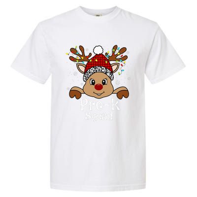 PreK Teacher Squad Funny Teacher Christmas Reindeer Xmas  Garment-Dyed Heavyweight T-Shirt