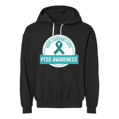PTSD Awareness Hope Support Love Garment-Dyed Fleece Hoodie