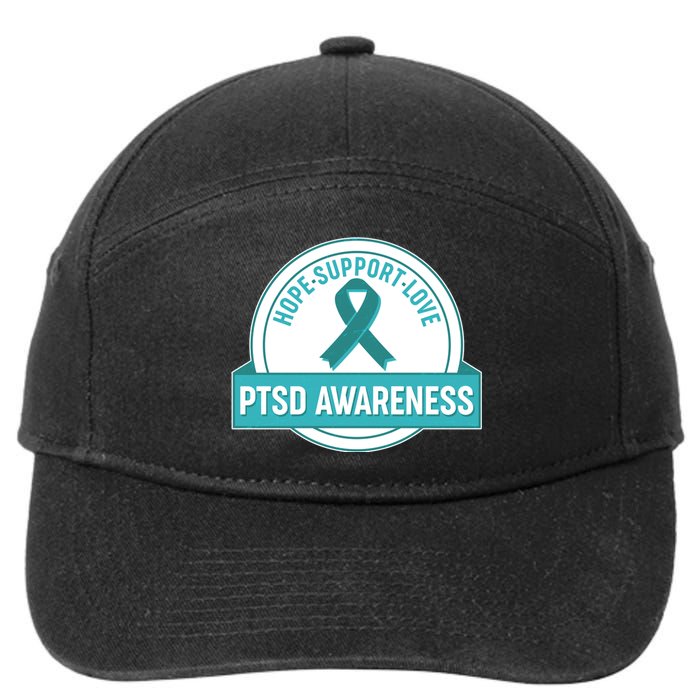 PTSD Awareness Hope Support Love 7-Panel Snapback Hat