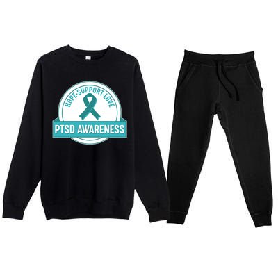 PTSD Awareness Hope Support Love Premium Crewneck Sweatsuit Set