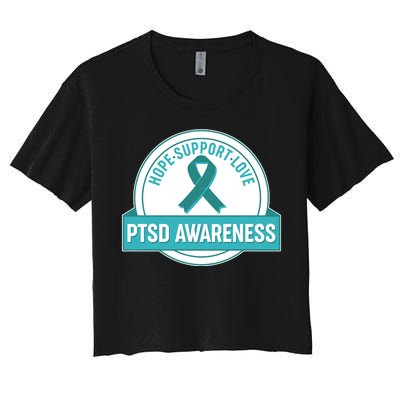 PTSD Awareness Hope Support Love Women's Crop Top Tee