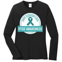 PTSD Awareness Hope Support Love Ladies Long Sleeve Shirt