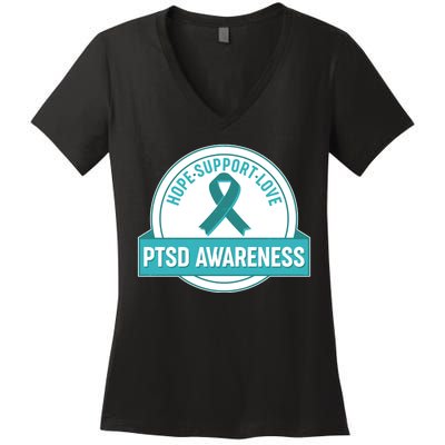 PTSD Awareness Hope Support Love Women's V-Neck T-Shirt