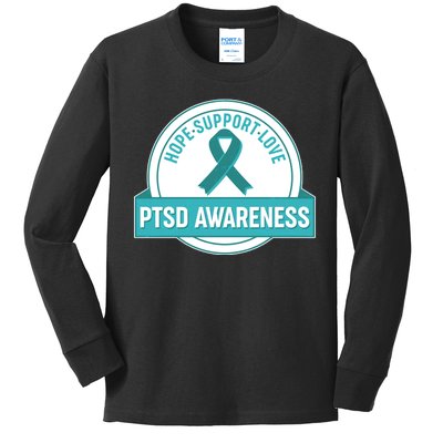 PTSD Awareness Hope Support Love Kids Long Sleeve Shirt