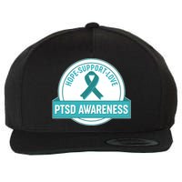 PTSD Awareness Hope Support Love Wool Snapback Cap