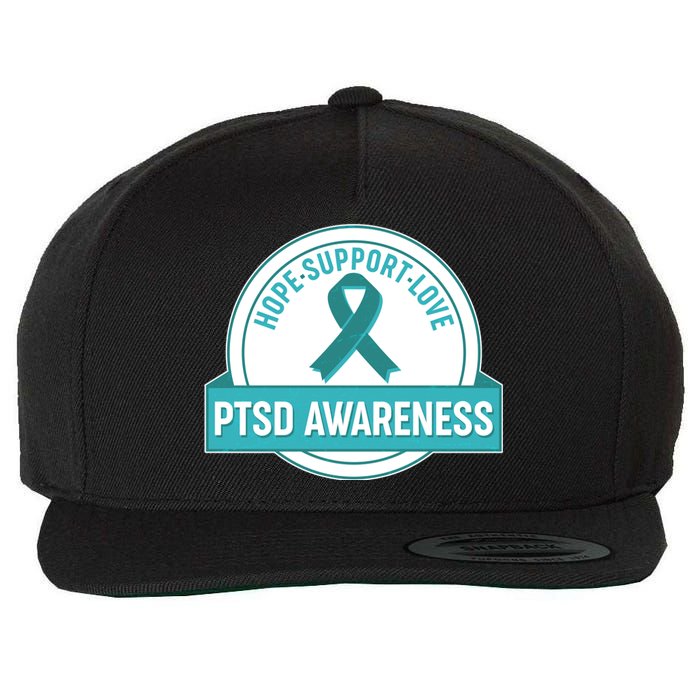 PTSD Awareness Hope Support Love Wool Snapback Cap