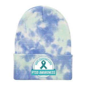 PTSD Awareness Hope Support Love Tie Dye 12in Knit Beanie