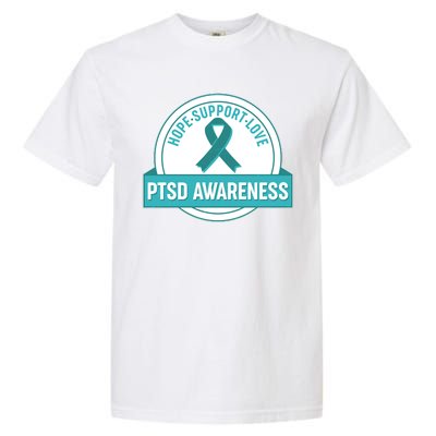 PTSD Awareness Hope Support Love Garment-Dyed Heavyweight T-Shirt