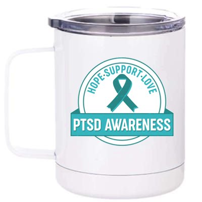 PTSD Awareness Hope Support Love 12 oz Stainless Steel Tumbler Cup