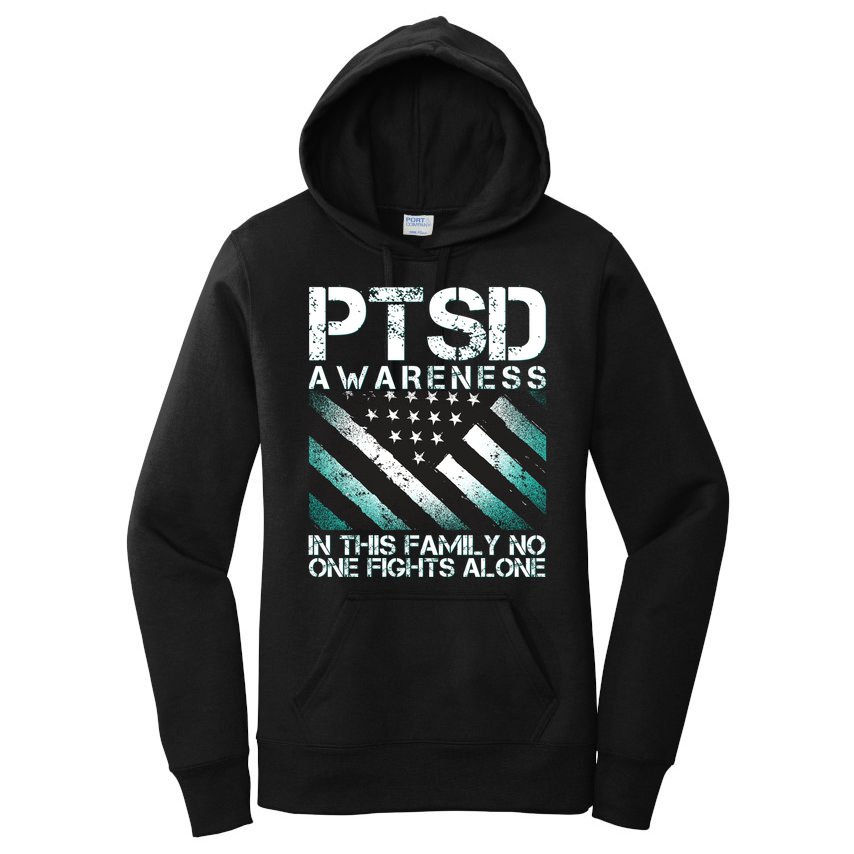 PTSD Awareness In This Family No One Fights Alone Women's Pullover Hoodie