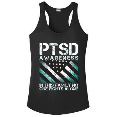 PTSD Awareness In This Family No One Fights Alone Ladies PosiCharge Competitor Racerback Tank