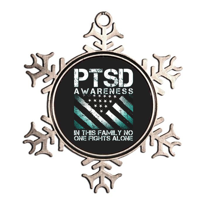 PTSD Awareness In This Family No One Fights Alone Metallic Star Ornament