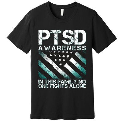 PTSD Awareness In This Family No One Fights Alone Premium T-Shirt