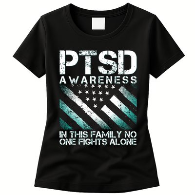 PTSD Awareness In This Family No One Fights Alone Womens T-Shirt